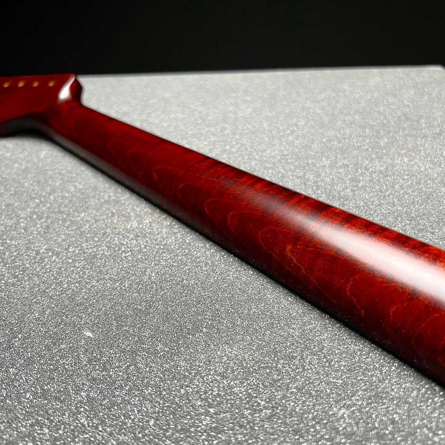 5a Dark Red Roasted Flamed Maple St Style Neck #24 C Shape Satin 9.5 Radius
