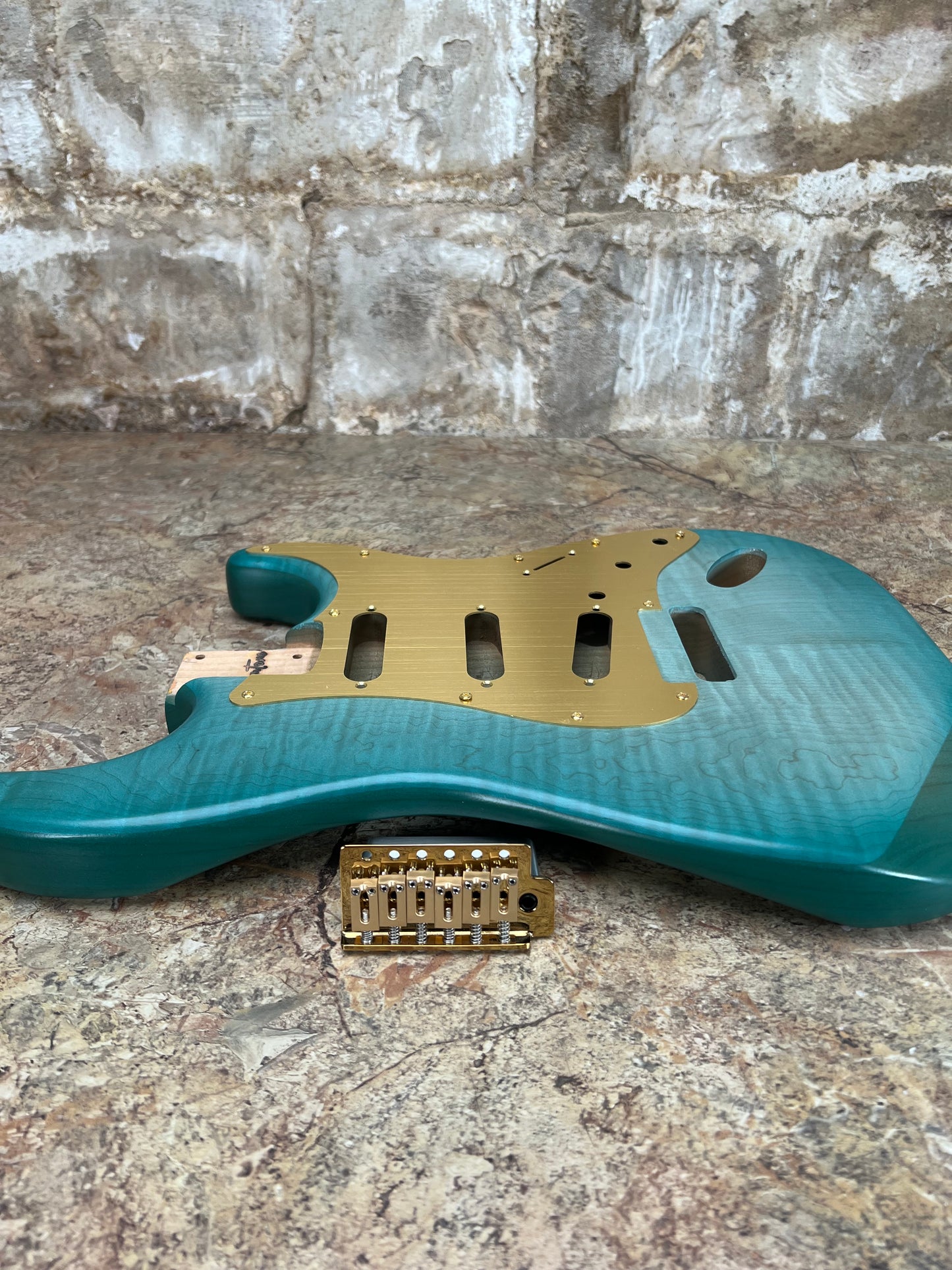 Warmtone Custom Guitars SSS Strat Style Guitar Body “Flamed Sea”