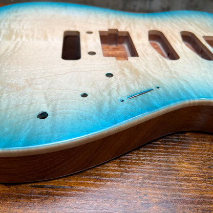 Warmtone CG Flamed Maple Telecaster Guitar Body "Caribbean Burst” #261