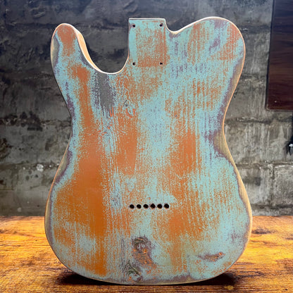 Warmtone Custom Guitars Relic Tele Style Guitar Body “Creamsicle” Nitro 3lbs