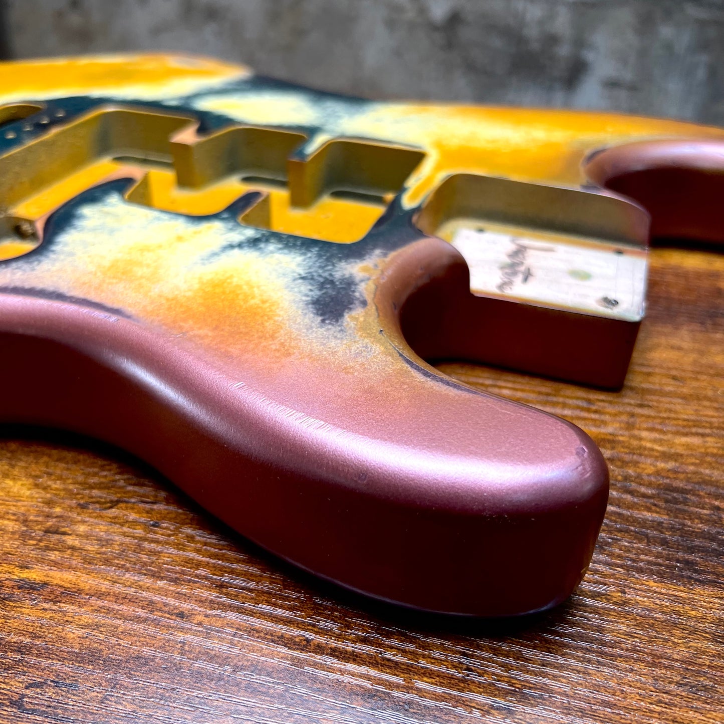 Warmtone CG HSH Strat Style Guitar Body Relic "Stormy Sky” Nitro 4.3lbs