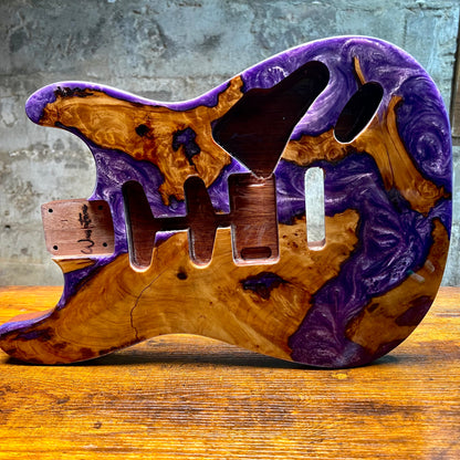 Warmtone Custom Guitars Strat Guitar Body “Purple Swirl” Resin Pour