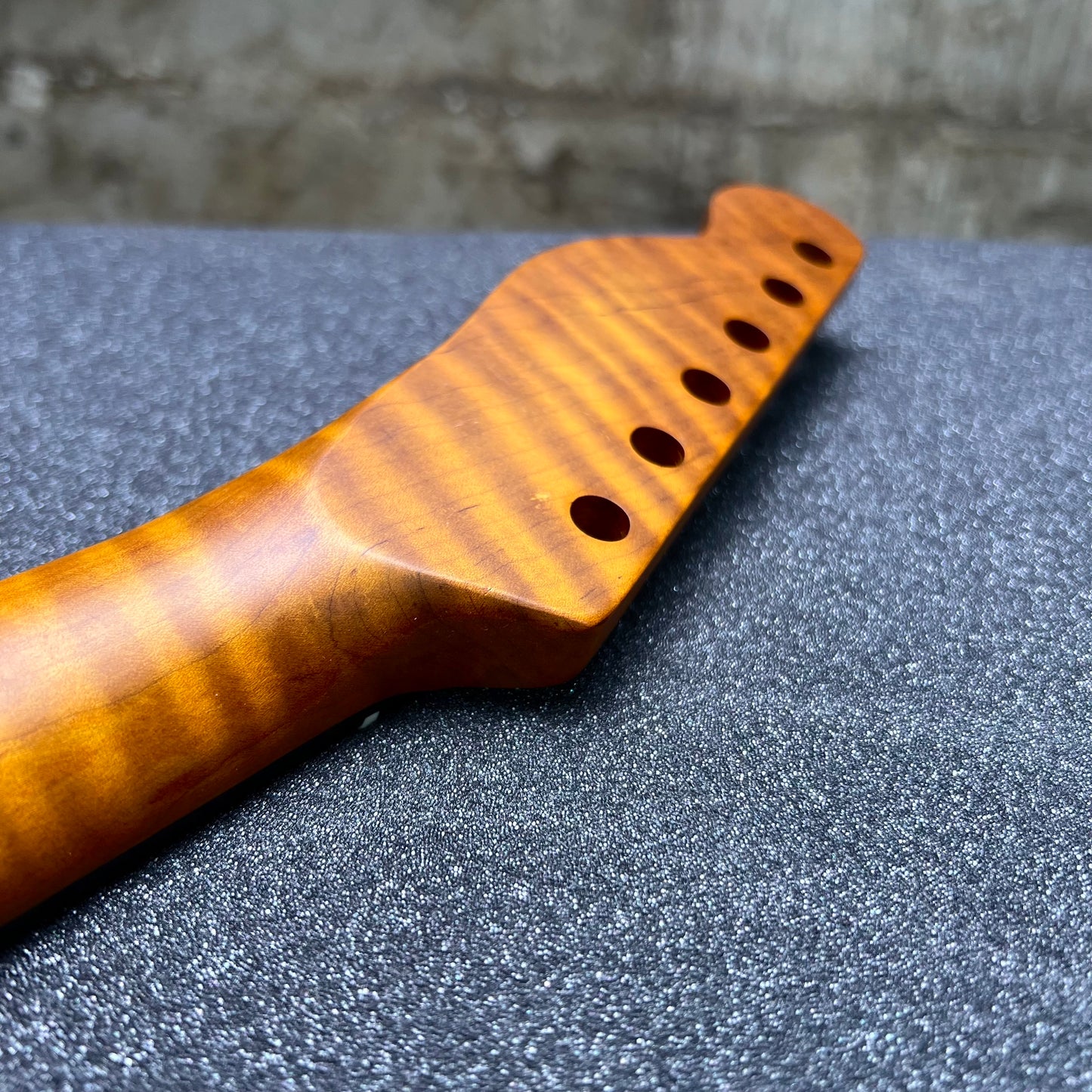Golden Brown Roasted Flamed Maple Tele Style Neck #43