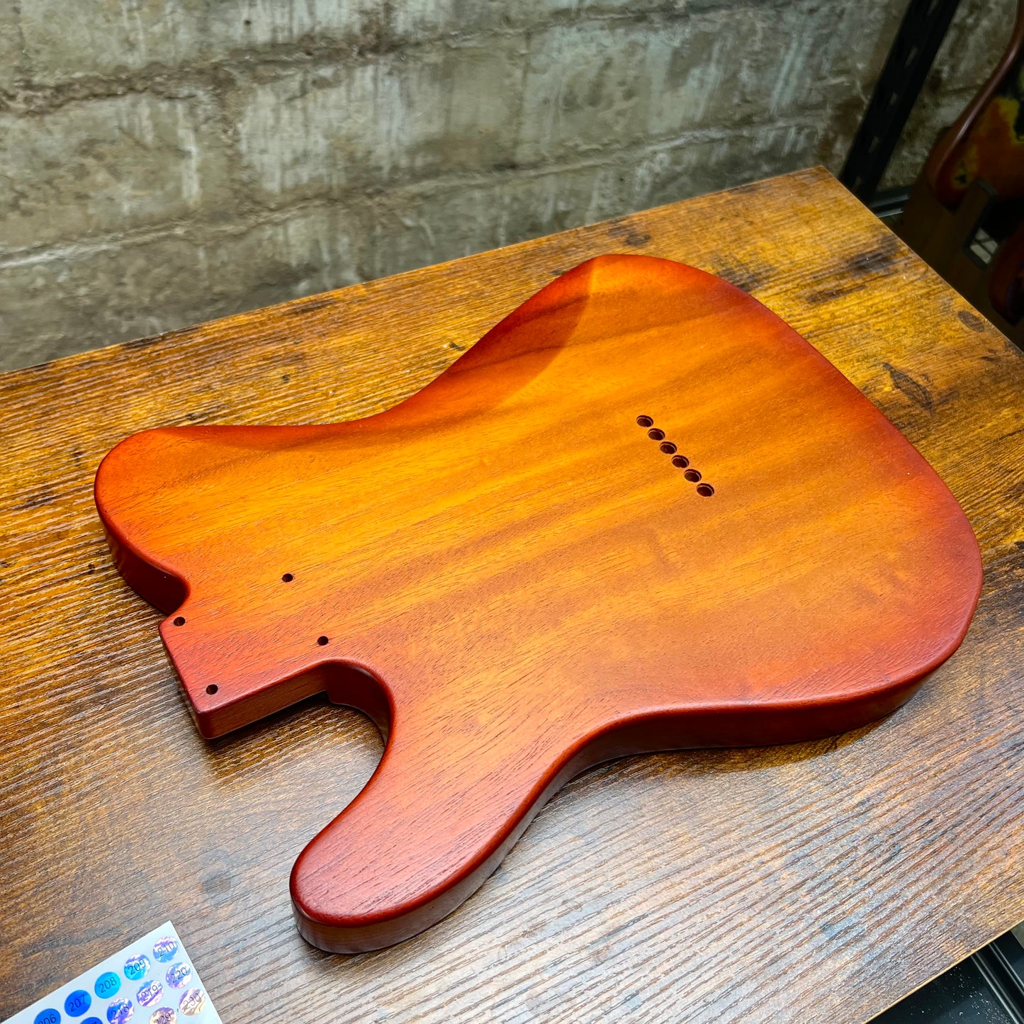 Warmtone CG Flamed Maple Telecaster Guitar Body "Amber Burst” 4.8lbs