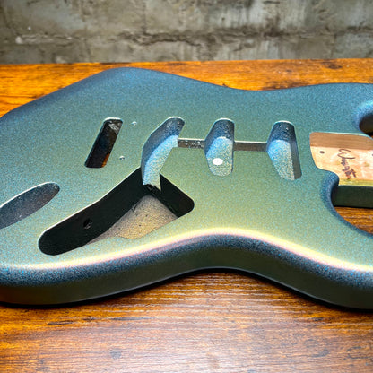 Warmtone CG Color Shift SSS Style Strat Guitar Body “Holo Snow Blue” 4.7lbs
