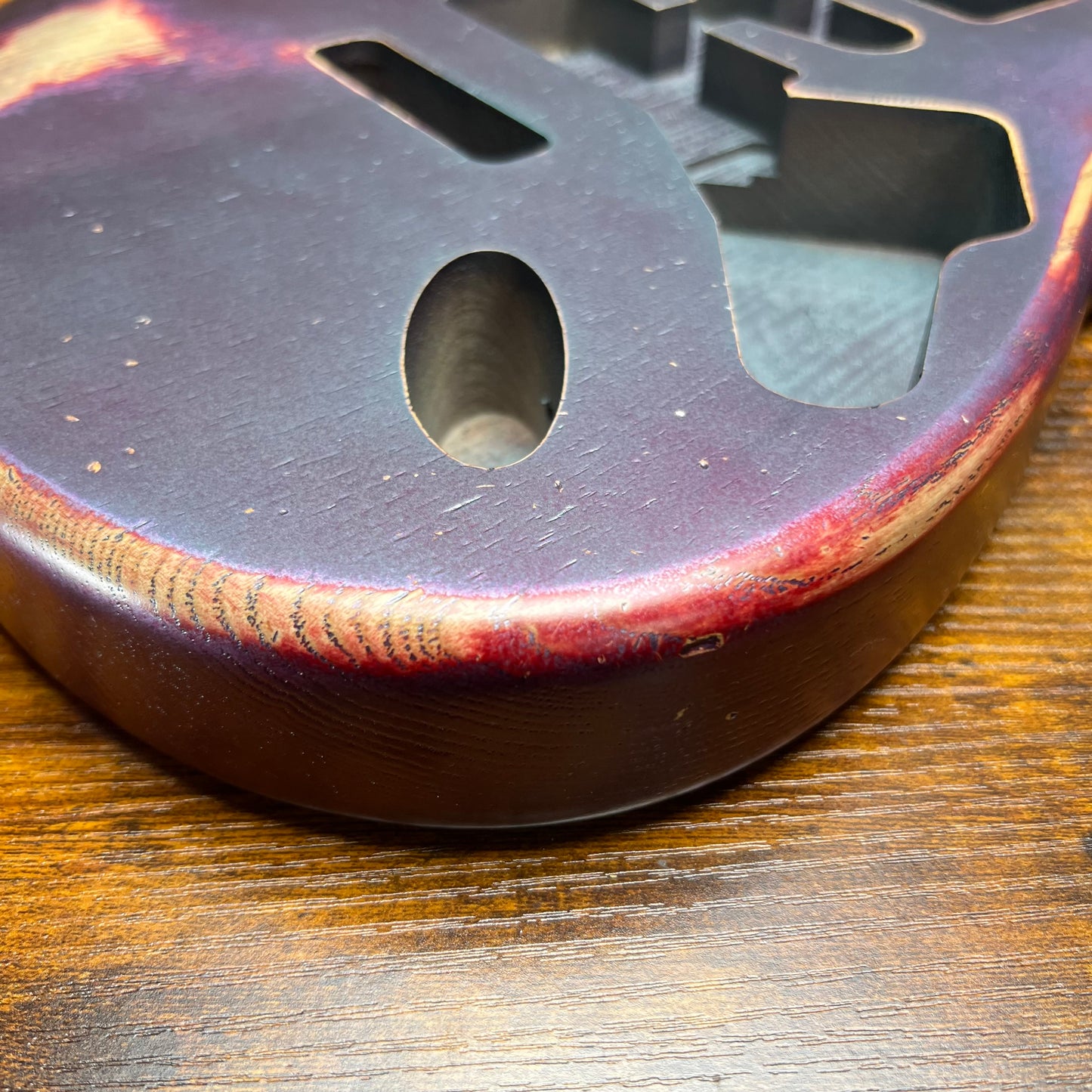 Warmtone CG HSH Strat Style Guitar Body Relic "Purple Bash” Nitro