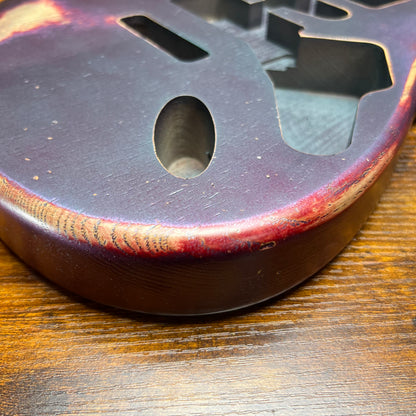 Warmtone CG HSH Strat Style Guitar Body Relic "Purple Bash” Nitro