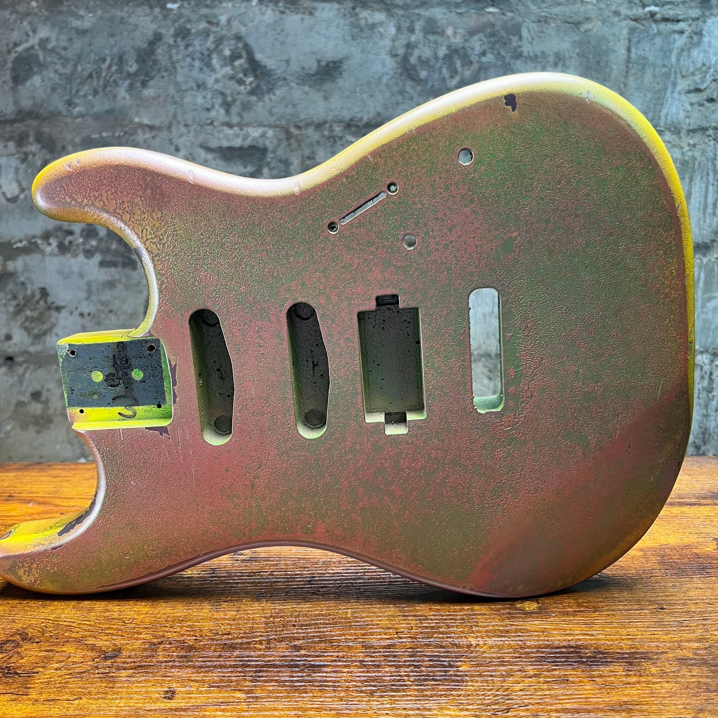 Warmtone CG Hss Strat Style Guitar Body Relic "Green Patina” Nitro 4.4lbs