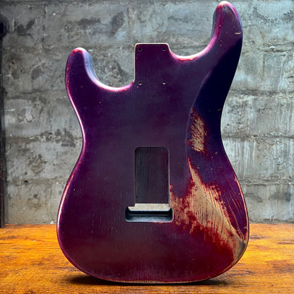 Warmtone CG HSH Strat Style Guitar Body Relic "Purple Bash” Nitro