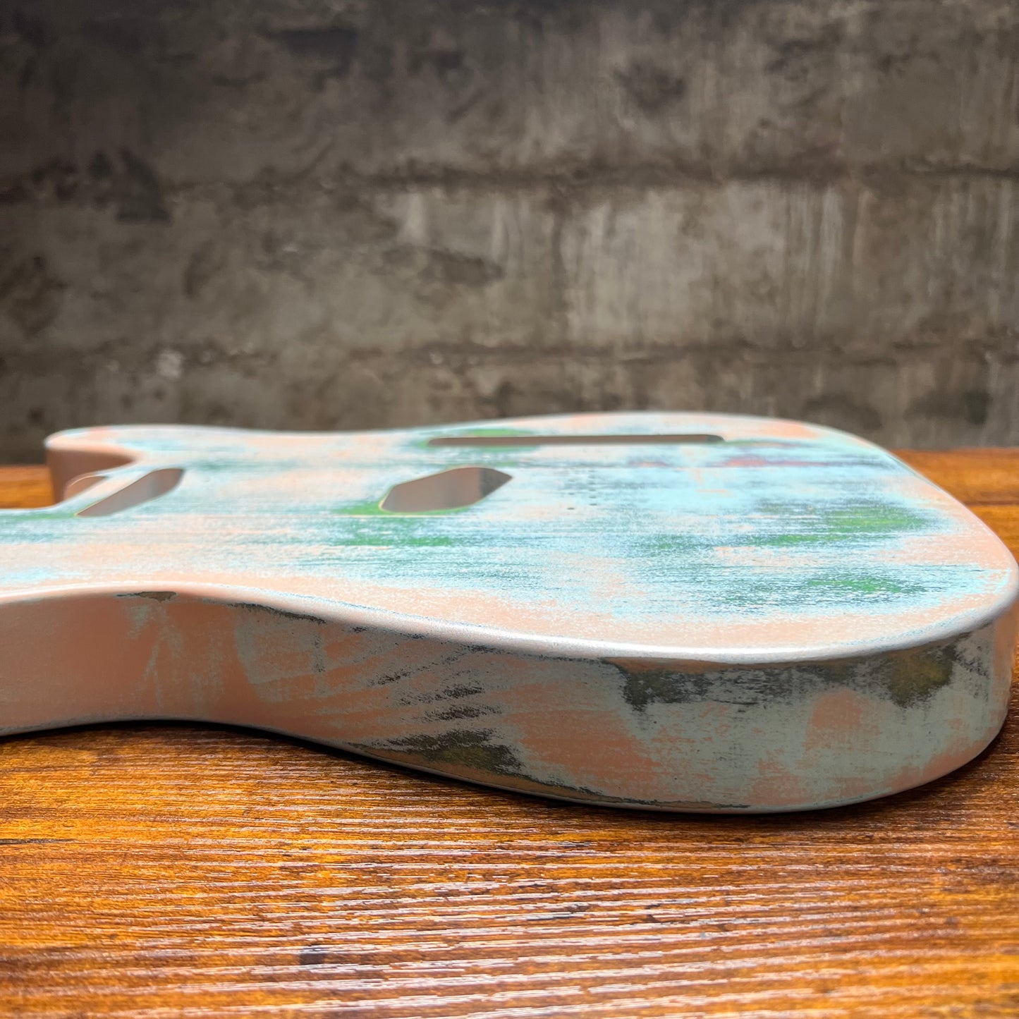 Warmtone Custom Guitars Relic Tele Style Guitar Body “Pink Grass”
