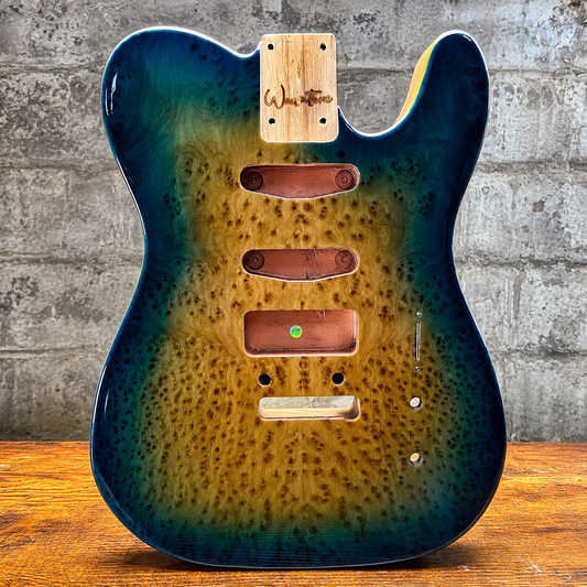 Warmtone CG Burl Telecaster Guitar Body "Dark Leopard” P90 4.8lbs