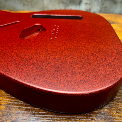 Warmtone Custom Guitars Alder Tele Guitar Body "Satin Red Sparkle" 5.2lbs