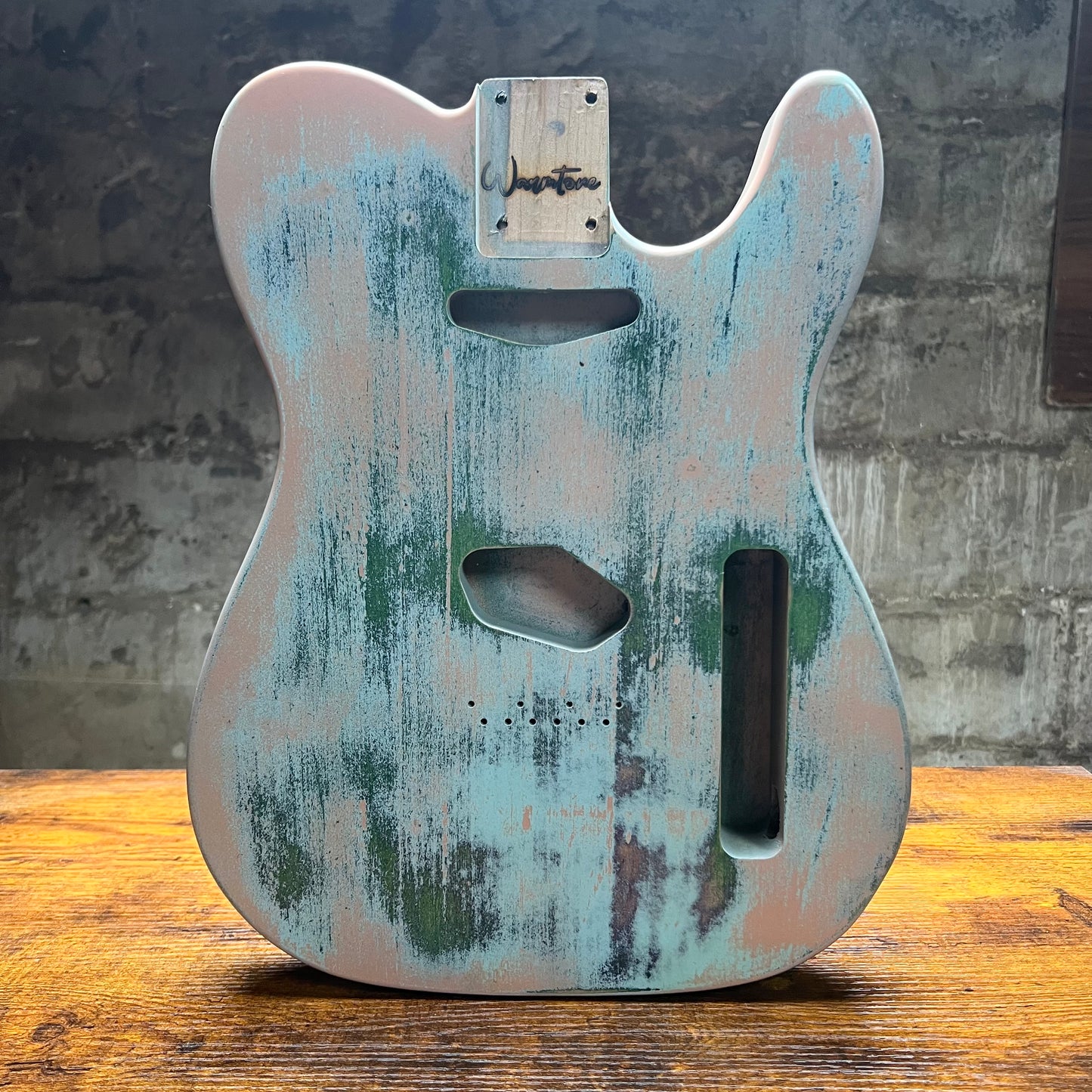 Warmtone Custom Guitars Relic Tele Style Guitar Body “Pink Grass”
