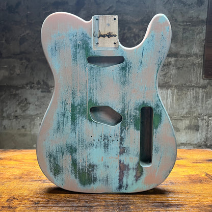 Warmtone Custom Guitars Relic Tele Style Guitar Body “Pink Grass”