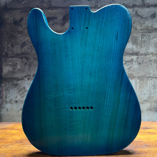 Warmtone Custom Guitars Tele Guitar Body “Coral Blue” 2 Pc Ash
