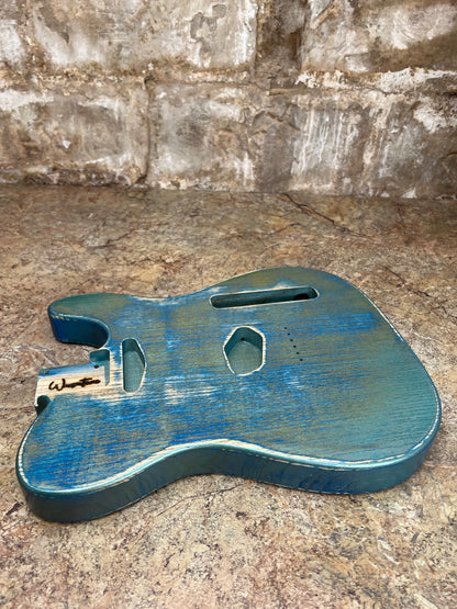 Warmtone Custom Guitars Relic Tele Style Guitar Body “Road Shimmer”