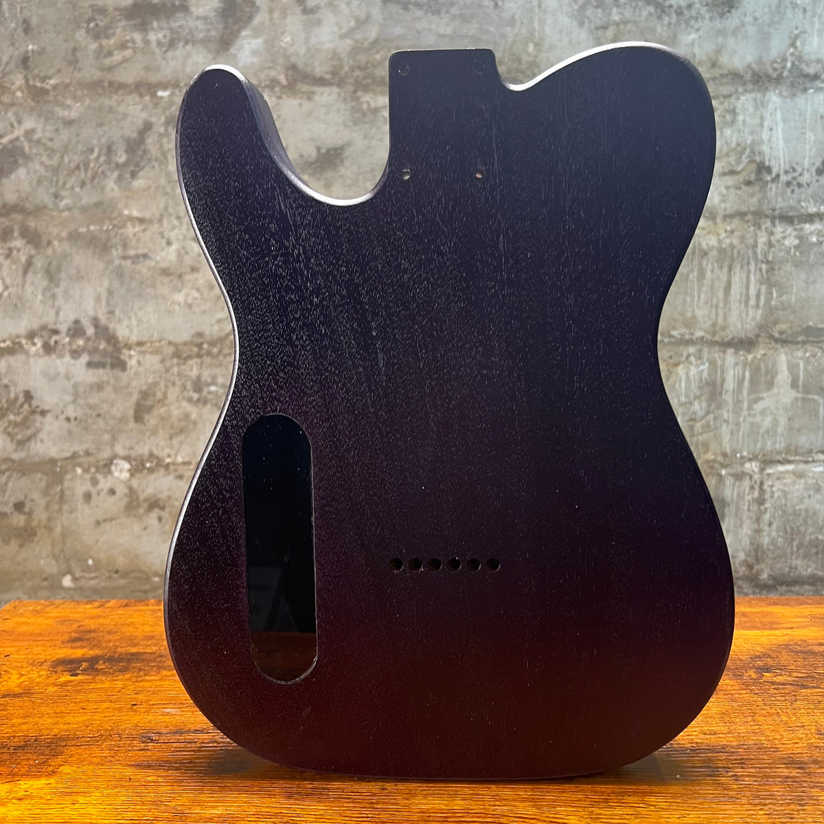 Telecaster-style guitar body back with control cavity and mounting holes