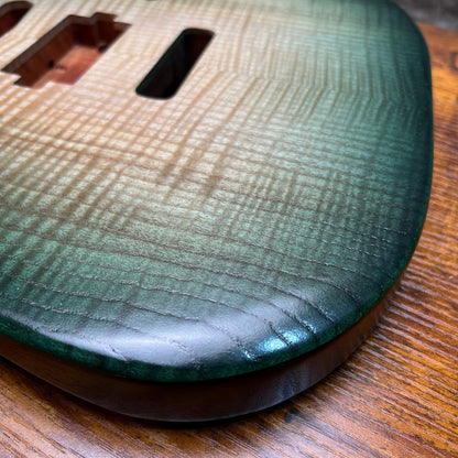 Warmtone CG Hss Strat Style Guitar Body Flamed Maple “Jade” Nitro