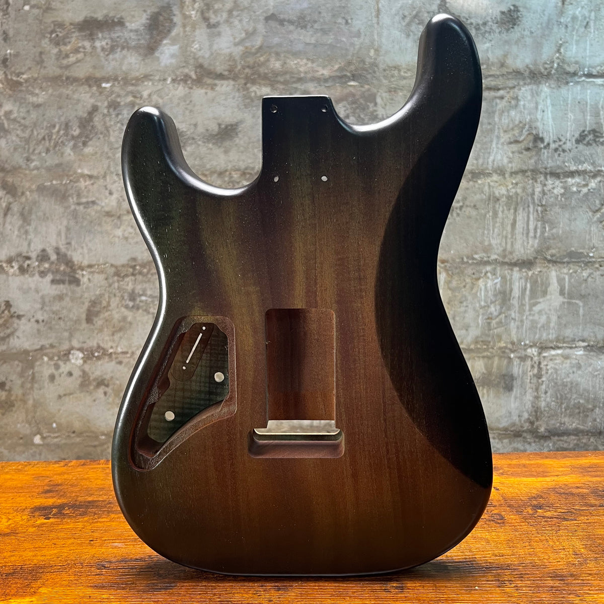 Warmtone CG Hss Strat Style Guitar Body Flamed Maple “Jade” Nitro