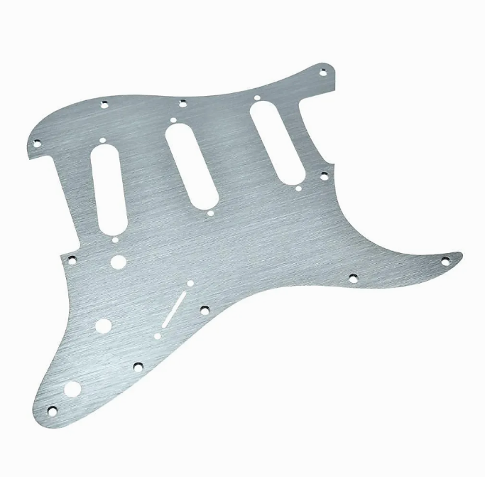 SILVER ANODIZED ALUMINUM Pickguard for  SSS Strat 11 hole