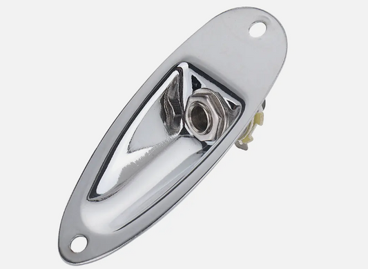 Electric Guitar Jack Plate ST Boat Jack Plate Chrome for Strat