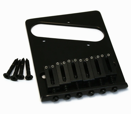 Replacement Tele style Guitar bridge Modern 6-Saddle -Black