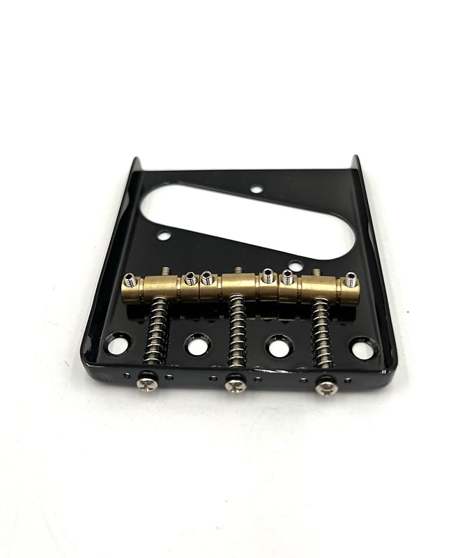 Warmtone Custom Guitars Tele Bridge Series #2 Vintage Ash Tray Black 3 Brass Saddles