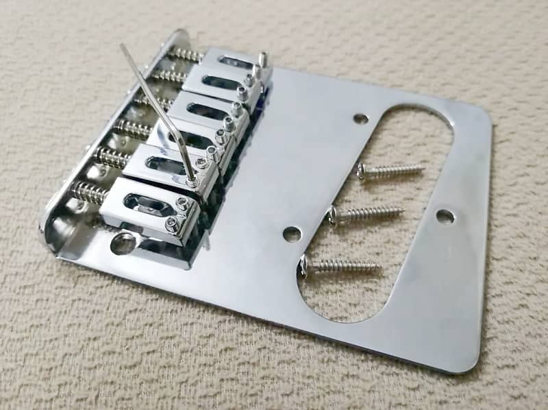 Warmtone Custom Guitars Tele Style Bridge Series #1 6 Saddles Hardtail- Chrome