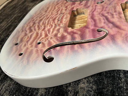 Warmtone Custom Guitars Semi Hollow Tele Body “Pink Clouds” Relic