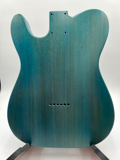 Holy Grail Guitars Tele Body “White Blue” Flamed Maple