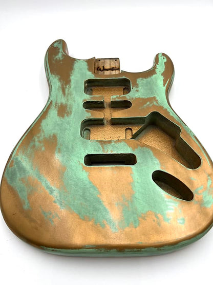 Warmtone Custom Guitars Strat Style Relic Guitar Body “Patina Gold” Nitrocellulose Lacquer