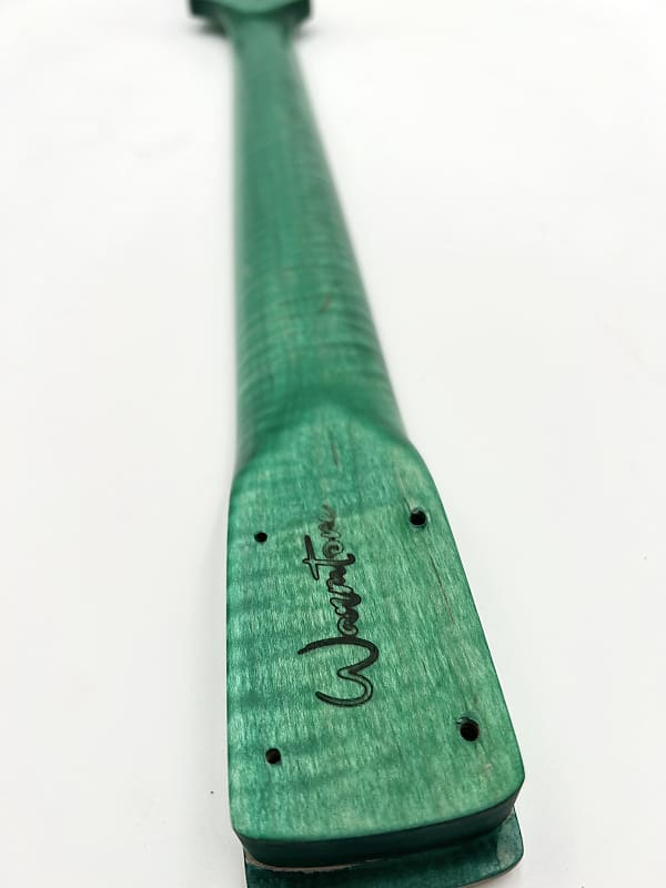 Warmtone Custom Guitars Flamed Maple Strat Style Neck- Green Flames #2