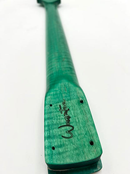Warmtone Custom Guitars Flamed Maple Strat Style Neck- Green Flames #2