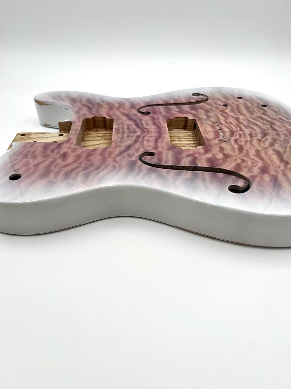 Warmtone Custom Guitars Semi Hollow Tele Body “Pink Clouds” Relic