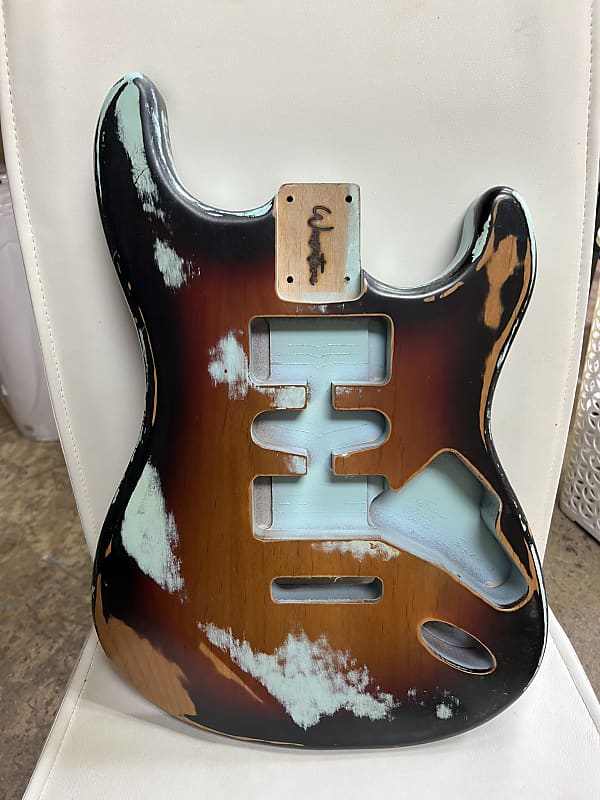 Warmtone Custom Guitars Strat Style Body Relic “Sonic Sunburst” Nitrocellulose Lacquer