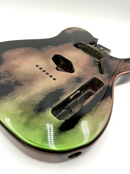 Warmtone Custom Guitars “Green Copper” Color Shift Relic Tele Style Guitar Body