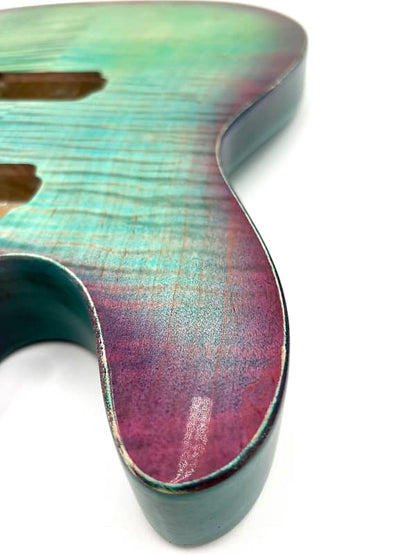 Warmtone Custom Guitars “Colorful Ocean” White Korina Back