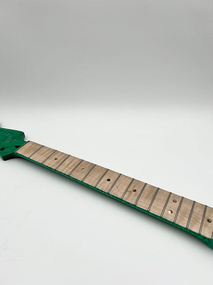 Warmtone Custom Guitars Flamed Maple Strat Style Neck- Green Flames #2
