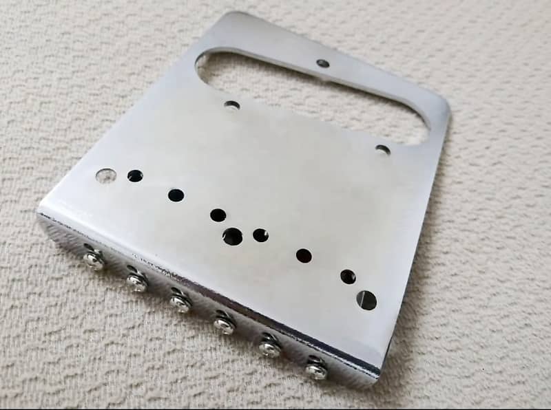 Warmtone Custom Guitars Tele Style Bridge Series #1 6 Saddles Hardtail- Chrome