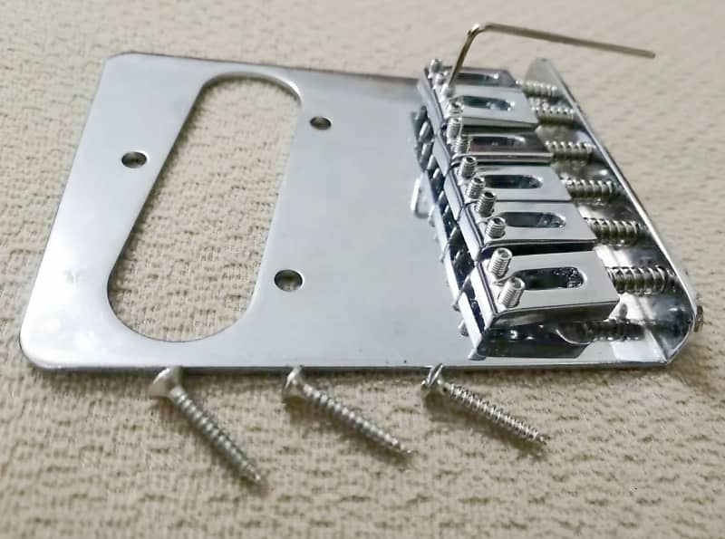 Warmtone Custom Guitars Tele Style Bridge Series #1 6 Saddles Hardtail- Chrome