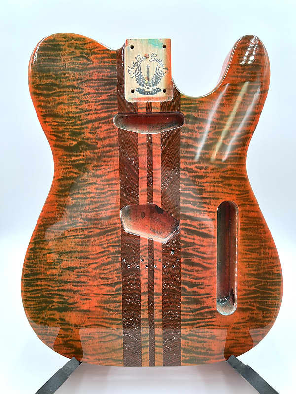 quilt maple guitar body front dragon
