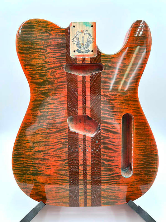 quilt maple guitar body front dragon
