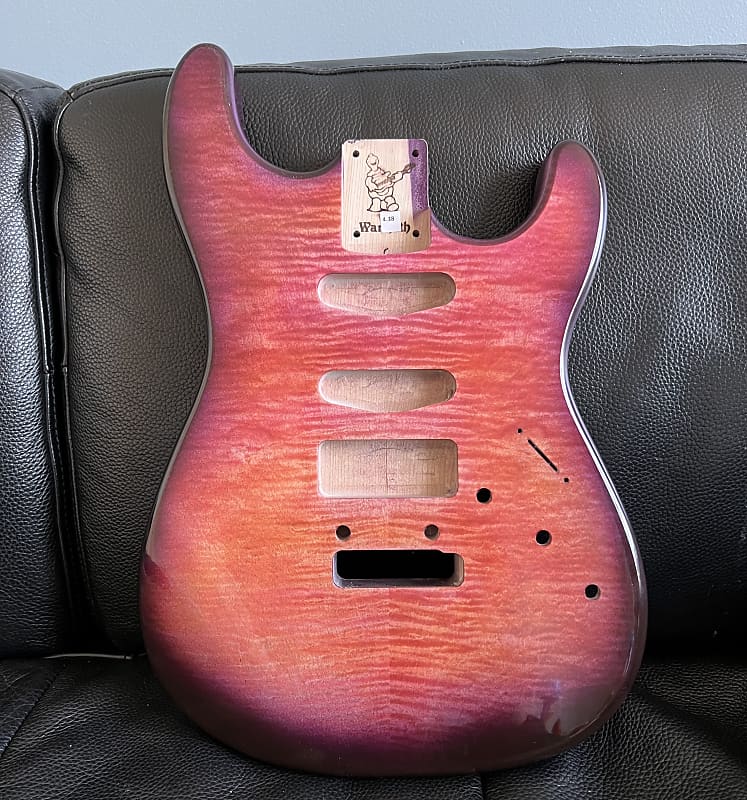 Warmoth Custom Stratocaster “Tequila Sunrise “ Strat Flamed Maple Stratocaster