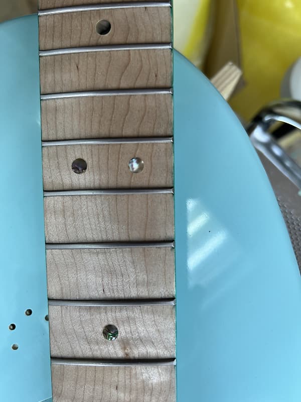 Warmtone Custom Guitars Flamed Maple Strat Style Neck- Green Flames #2