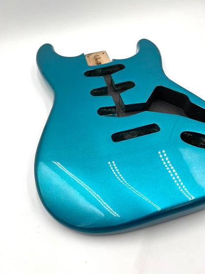 Warmtone Custom Guitars Strat Style Guitar Body “Blue Shimmer”