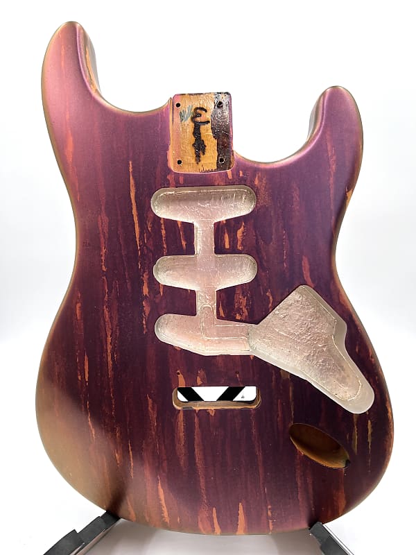 Warmtone Custom Guitars Strat Style Guitar Body “Metallic Purple Pour”