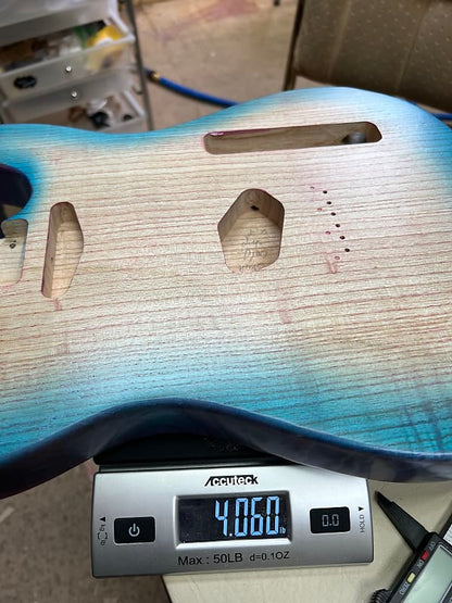Warmtone Custom Guitars Telecaster  “Mermaids Beach” Guitar Body 1 Piece Swamp Ash