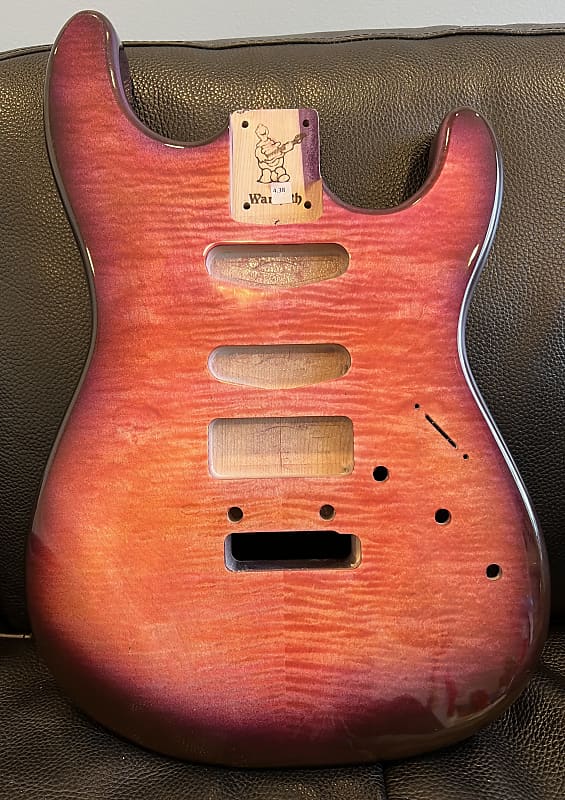 Warmoth Custom Stratocaster “Tequila Sunrise “ Strat Flamed Maple Stratocaster