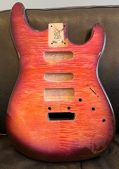 Warmoth Custom Stratocaster “Tequila Sunrise “ Strat Flamed Maple Stratocaster