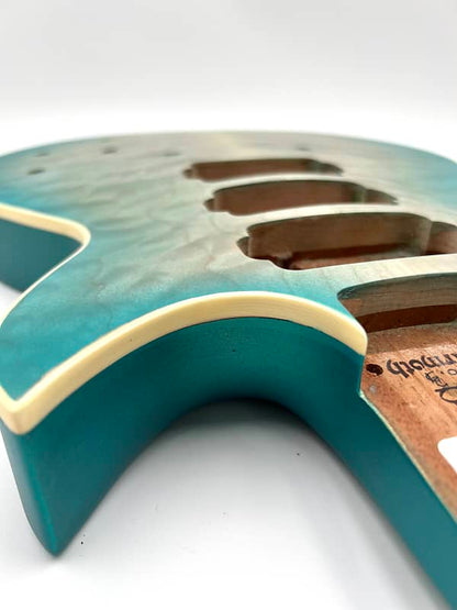 Warmoth Regal Custom 7a Quilt Maple Mahogany Back